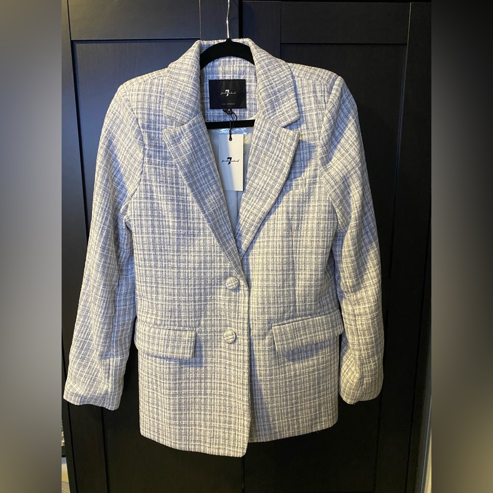 NWT 7 for all Mankind tweed blazer. Sz M
